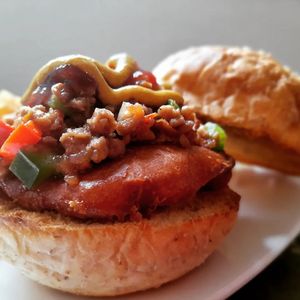 Sloppy Mexican Burger With Fries 145.000 at Filthy Vegan in Ho Chi Minh City