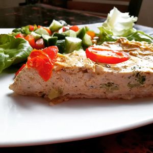 Vegan quiche with high protein salad 🥗 at Filthy Vegan in Ho Chi Minh City