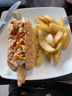 Dirty dog with chips, 105k  at Filthy Vegan in Ho Chi Minh City