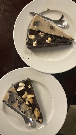 Half oreo cheesecake and half ganeche cake, both delicious!  at Filthy Vegan in Ho Chi Minh City