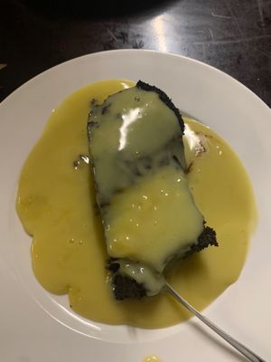 Chocolate brownie and custard at Filthy Vegan in Ho Chi Minh City