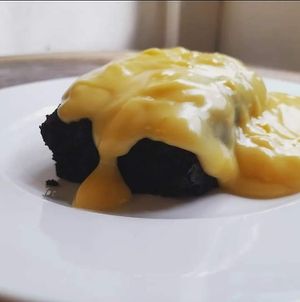 Vegan chocolate brownie with custard 45,000 at Filthy Vegan in Ho Chi Minh City