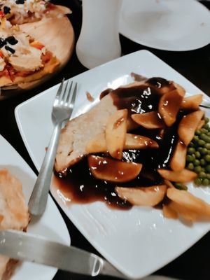 Cheese and onion pasty and vegan gravy mmm at Filthy Vegan in Ho Chi Minh City