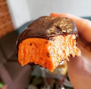 Chocolate and peach vegan icecream 60,000 at Filthy Vegan in Ho Chi Minh City