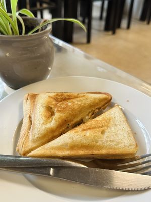 Cheese & onion toastie (50.000 VND)  at Filthy Vegan in Ho Chi Minh City