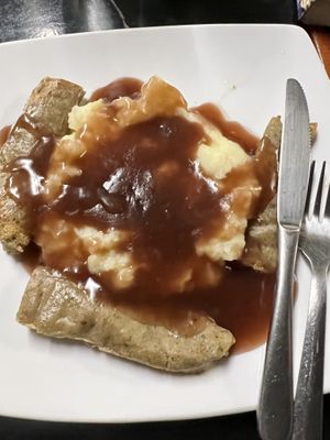 Sausages mash and gravy   at Filthy Vegan in Ho Chi Minh City