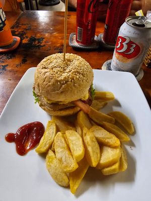Burger at Filthy Vegan in Ho Chi Minh City