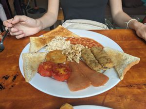Full English breakfast at Filthy Vegan in Ho Chi Minh City