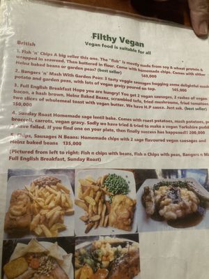 Page 1 of a super large menu!  at Filthy Vegan in Ho Chi Minh City