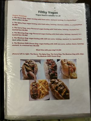 Menu  at Filthy Vegan in Ho Chi Minh City