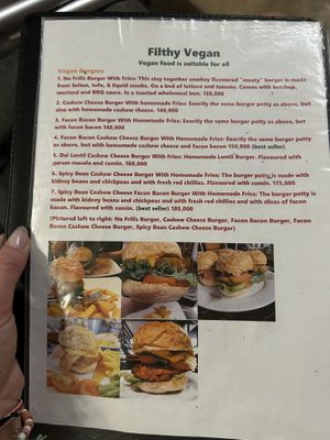 Menu  at Filthy Vegan in Ho Chi Minh City