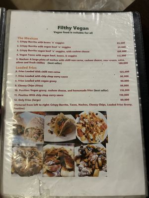 Menu  at Filthy Vegan in Ho Chi Minh City