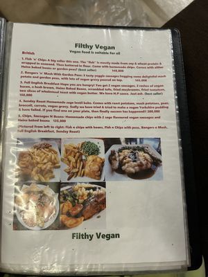 Menu  at Filthy Vegan in Ho Chi Minh City
