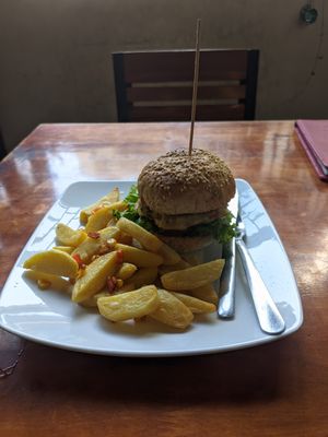 Weekly special burger at Filthy Vegan in Ho Chi Minh City