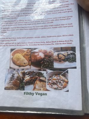 Pie pasty and stew options   at Filthy Vegan in Ho Chi Minh City