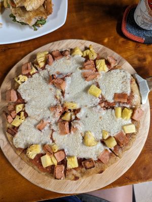 Hawaiian pizza at Filthy Vegan in Ho Chi Minh City
