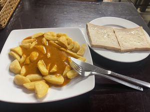Curry sauce and chips   at Filthy Vegan in Ho Chi Minh City