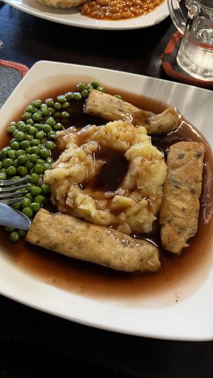 Bangers‘n‘mash (really good!)   at Filthy Vegan in Ho Chi Minh City