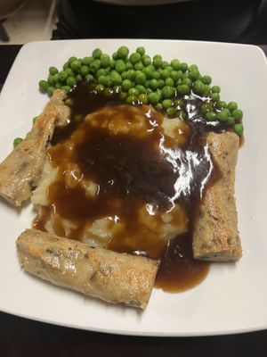 Sausage and mash   at Filthy Vegan in Ho Chi Minh City