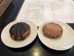 Chocolate and vanilla donoughts   at Filthy Vegan in Ho Chi Minh City