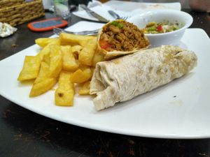 Burrito with fries at Filthy Vegan in Ho Chi Minh City