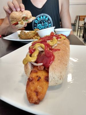 Mexican Dog and Lentil Burger at Filthy Vegan in Ho Chi Minh City