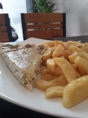 A weekly special. The week from 26th September. Vegan quiche with home cooked fries. at Filthy Vegan in Ho Chi Minh City