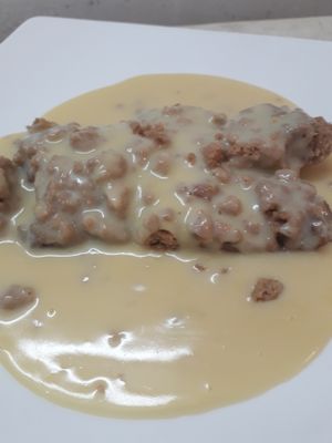 Vegan apple crumble with vegan custard at Filthy Vegan in Ho Chi Minh City