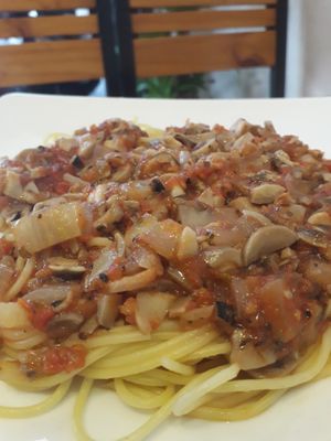 Vegan Spaghetti Mushroom at Filthy Vegan in Ho Chi Minh City