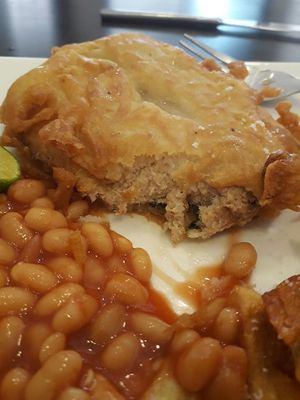 Vegan Fish 'n' Chips with extra beans at Filthy Vegan in Ho Chi Minh City