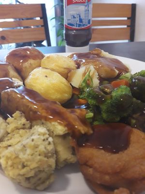 Vegan Sunday' roast dinner. at Filthy Vegan in Ho Chi Minh City