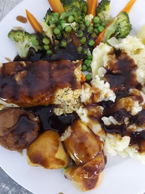 Sunday roast dinner. Lentil bake at Filthy Vegan in Ho Chi Minh City