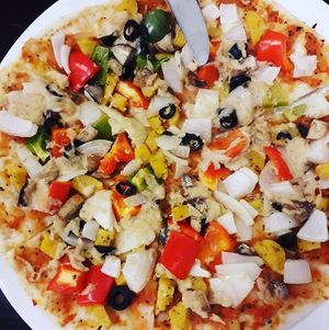 Cashew cheese pizza at Filthy Vegan in Ho Chi Minh City