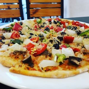 Cashew cheese pizza at Filthy Vegan in Ho Chi Minh City
