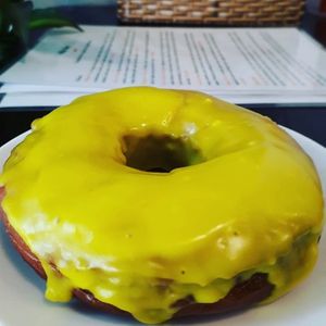 Weekly special. Passion fruit doughnut at Filthy Vegan in Ho Chi Minh City
