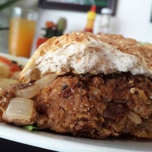 Massive Seitan Burger at Filthy Vegan in Ho Chi Minh City