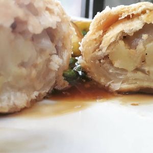 Vegan cheese and onion pasty at Filthy Vegan in Ho Chi Minh City