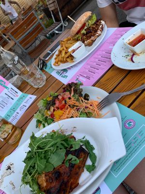 Lasagna and Gyros Sandwich at Green Flamingo in Innsbruck