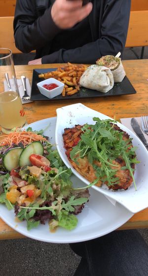 Lasagna and Flamingo Burrito at Green Flamingo in Innsbruck