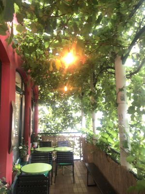 Front balcony   at Green Flamingo in Innsbruck