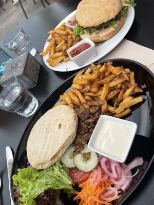 Bacon burger and the Lego dönner.  at Green Flamingo in Innsbruck