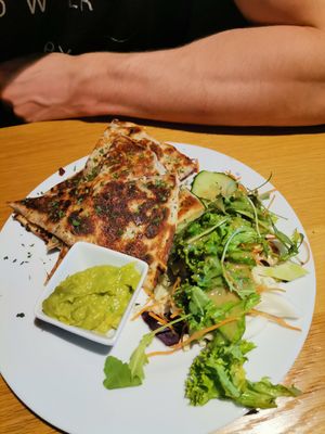 No Cow Quesadillas at Green Flamingo in Innsbruck