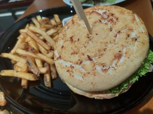 Crispy 'Chicken' burger at Green Flamingo in Innsbruck