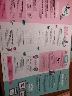 Menu at Green Flamingo in Innsbruck