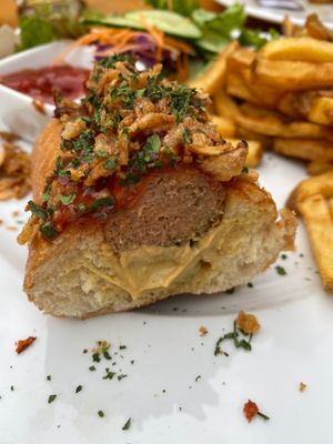 Hot dog at Green Flamingo in Innsbruck