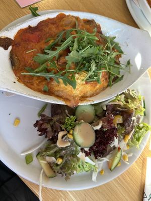 Veggie Lasagna with side salad  at Green Flamingo in Innsbruck