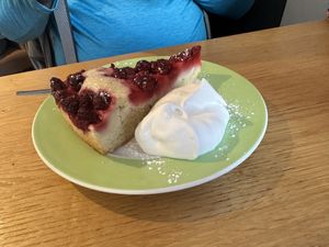 Raspberry cake  at Green Flamingo in Innsbruck