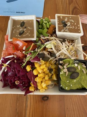 Buddy bowl with peanut sauce  at Green Flamingo in Innsbruck