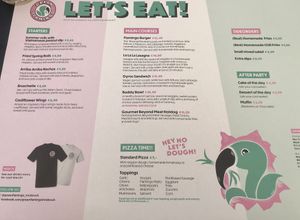 Speisekarte at Green Flamingo in Innsbruck