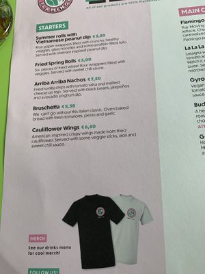 Menu  at Green Flamingo in Innsbruck